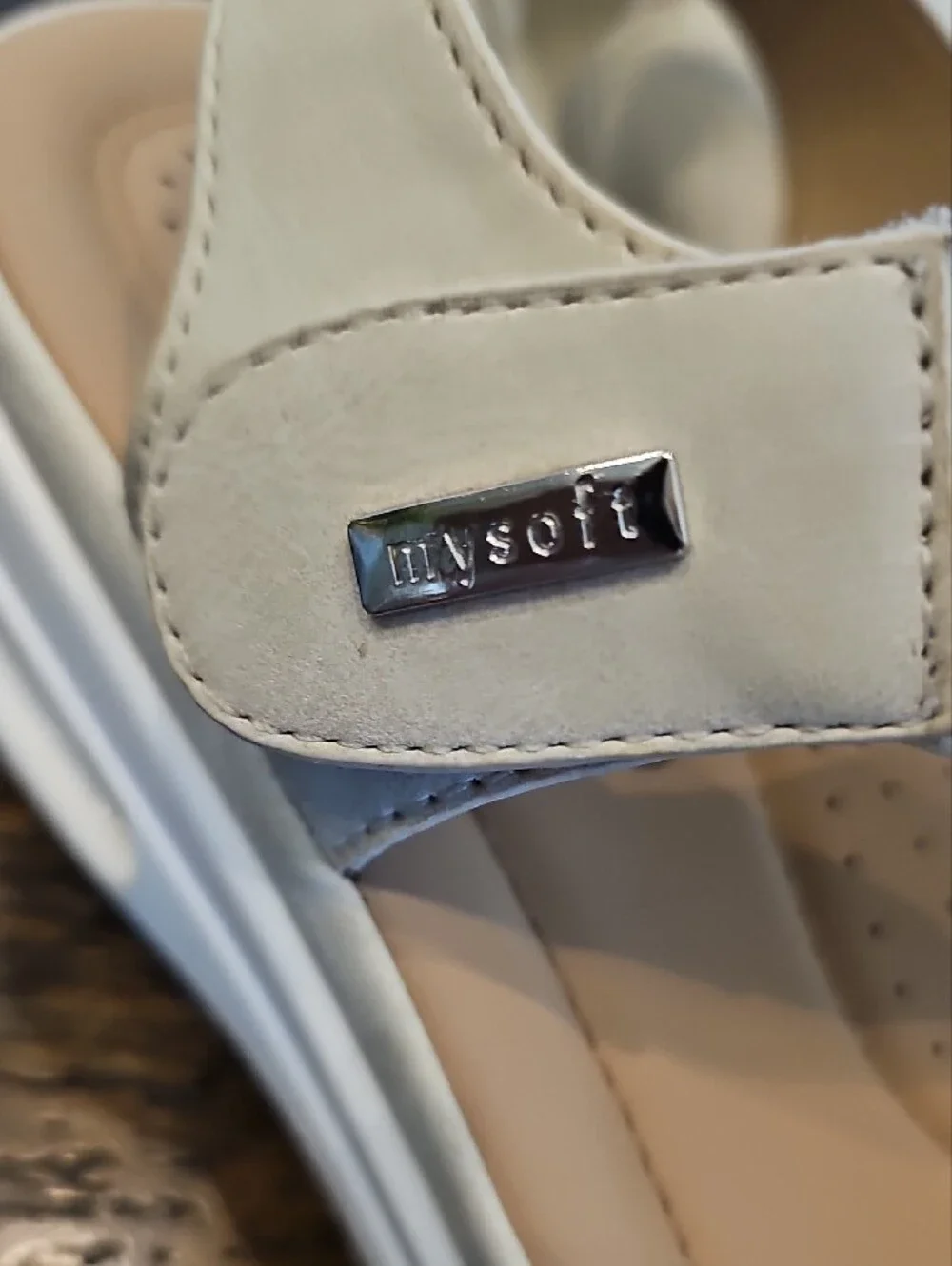Mysoft Beige Strappy Comfort Sandals